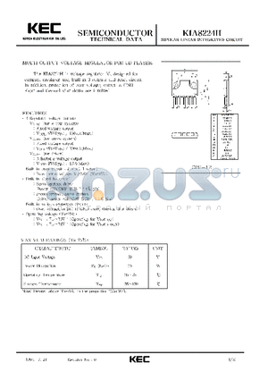 KIA8224H datasheet - BIPOLAR LINEAR INTEGRATED CIRCUIT (MULTI OUTPUT VOLTAGE REGULATOR FOR CD PLAYER)