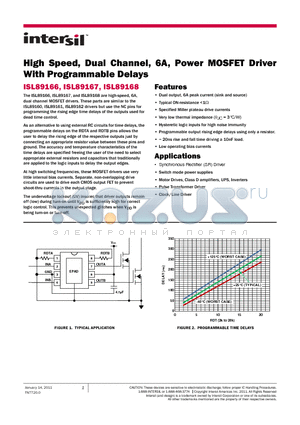 ISL89167FRTAZ datasheet - High Speed, Dual Channel, 6A, Power MOSFET Driver With Programmable Delays