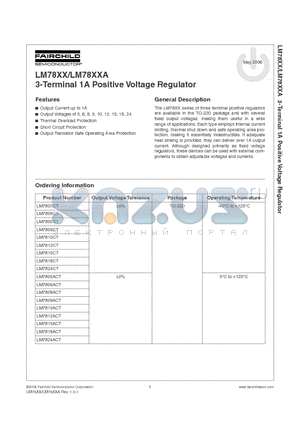 LM7805ACT datasheet - 3-Terminal 1A Positive Voltage Regulator