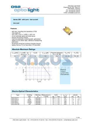 OLS-336SD-X-TU datasheet - Series 336 - with Lens - low current low cost