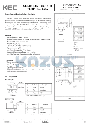 KIC3201S-21 datasheet - CMOS Linear Integrated Circuit Large Current Positive Voltage Regulator