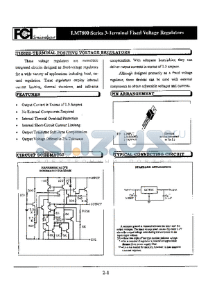 LM7806 datasheet - LM7800 Series 3-Terminal fixed Voltage Regulators