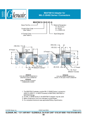 M24758-12-02-07 datasheet - Adapter for Connectors