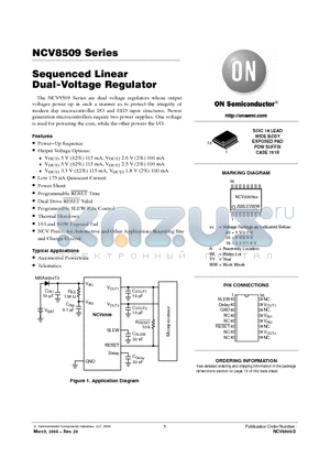 NCV8509PDW18 datasheet - Sequenced Linear Dual-Voltage Regulator