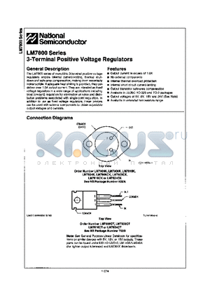 LM7808K datasheet - 3-Terminal Positive Voltage Regulators