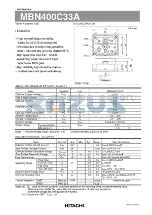 MBN400C33A datasheet - Silicon N-channel IGBT