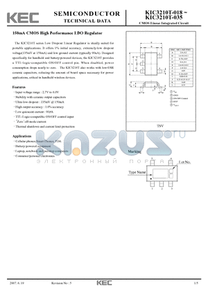 KIC3210T-020 datasheet - CMOS Linear Integrated Circuit