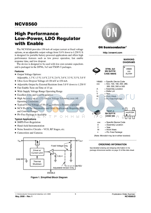 NCV8560SN150T1G datasheet - High Performance Low-Power, LDO Regulator with Enable
