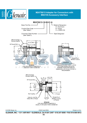 M24758-13-02-14 datasheet - Adapter for Connectors