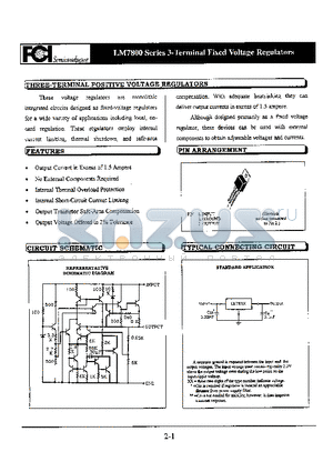 LM7810 datasheet - LM7800 Series 3-Terminal fixed Voltage Regulators