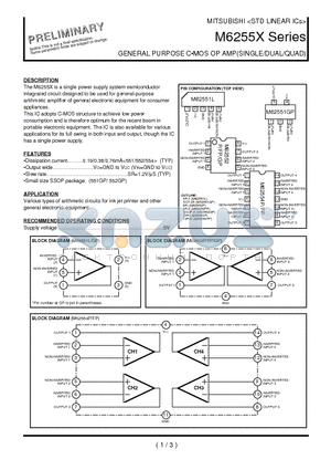 M62552 datasheet - GENERAL PURPOSE C-MOS OP AMP(SINGLE/DUAL/QUAD)