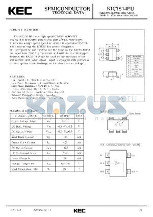 KIC7S14FU datasheet - SILICON MONOLITHIC CMOS DIGITAL INTEGRATED CIRCUIT (SCHMITT INVERTER)