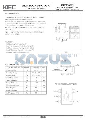 KIC7S66FU_08 datasheet - SILICON MONOLITHIC CMOS DIGITAL INTEGRATED CIRCUIT