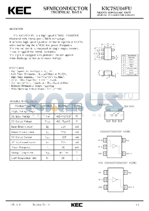 KIC7SU04FU datasheet - SILICON MONOLITHIC CMOS DIGITAL INTEGRATED CIRCUIT(INVERTER)