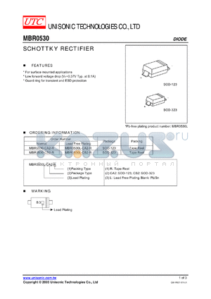 MBR0530L-CB2-R datasheet - SCHOTTKY RECTIFIER DIODE
