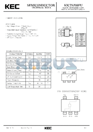 KIC7SZ08FU datasheet - SILICON MONOLITHIC CMOS DIGITAL INTEGRATED CIRCUIT(2-INPUT AND GATE)