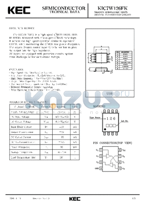 KIC7W126FK datasheet - SILICON MONOLITHIC CMOS DIGITAL INTEGRATED CIRCUIT(DUAL BUS BUFFER)