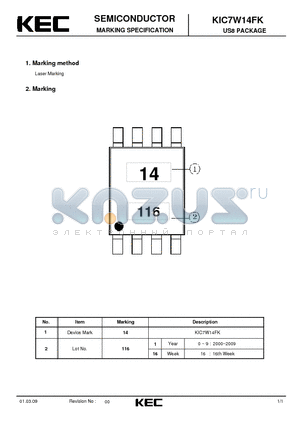 KIC7W14FK datasheet - PACKAGE US8