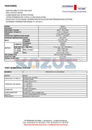 M6302 datasheet - HIGH RELIABILITY FOR LOW COST