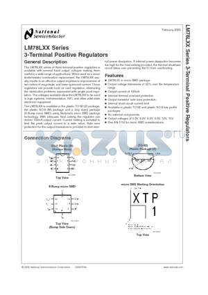 LM78L05IBP datasheet - 3-Terminal Positive Regulators