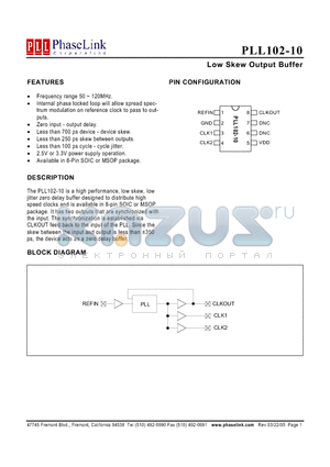 PLL102-10SC datasheet - Low Skew Output Buffer