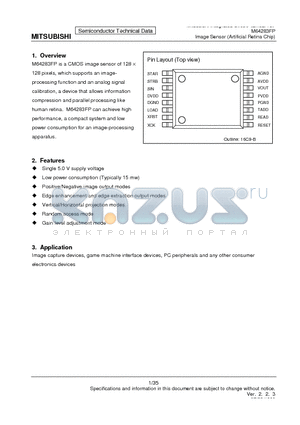 M64283FP datasheet - Image Sensor (Artificial Retina Chip)