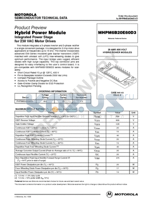 MHPM6B20E60D3 datasheet - Hybrid Power Module