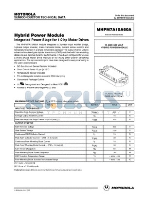 MHPM7A15A60A datasheet - Hybrid Power Module
