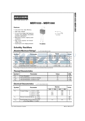 MBR1035_01 datasheet - Schottky Rectifiers