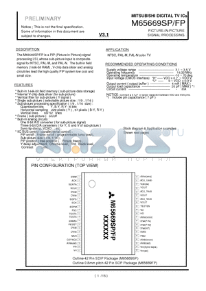 M65669FP datasheet - PICTURE-IN-PICTURE SIGNAL PROCESSING