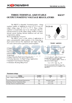 KK1117-1.8 datasheet - 1.0A Low Dropout Positive Voltage Regulator