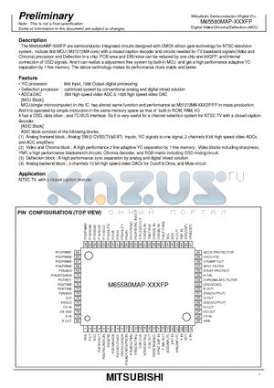 M65580MAP datasheet - Digital Video/Chroma/DeflectionMCU