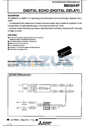 M65844P datasheet - DIGITAL ECHO (DIGITAL DELAY)