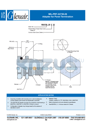 M24758-26C32 datasheet - Adapter for Panel Termination