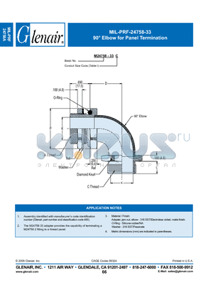 M24758-33C datasheet - Elbow for Panel Termination