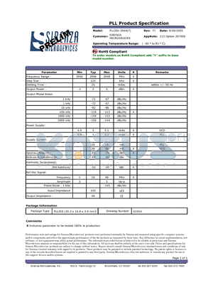 PLL350-2944Y datasheet - PLL Product Specification