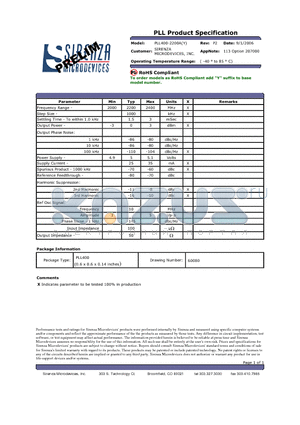 PLL400-2200AY datasheet - PLL Product Specification