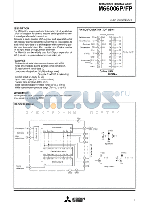 M66006P datasheet - 12-BIT I/O EXPANDER