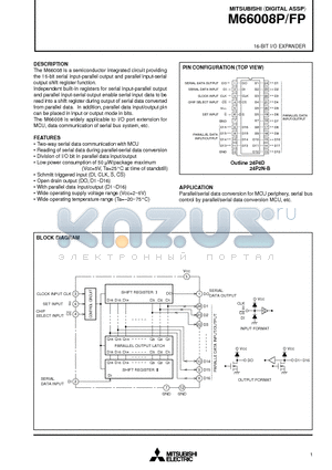 M66008 datasheet - 16-BIT I/O EXPANDER