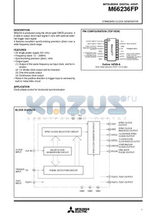 M66236FP datasheet - STANDARD CLOCK GENERATOR