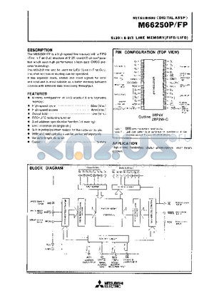 M66250FP datasheet - 5120 X 8-BIT LINE MEMORY(FIFO/LIFO)