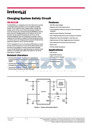 ISL9211B datasheet - Charging System Safety Circuit