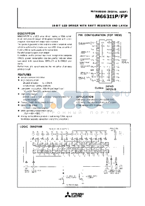 M66311FP datasheet - 16-BIT LED DRIVER WITH SHIFT REGISTER AND LATCH