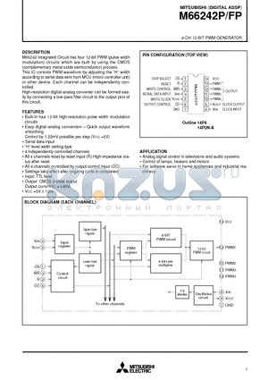 M66242FP datasheet - 4-CH 12-BIT PWM GENERATOR