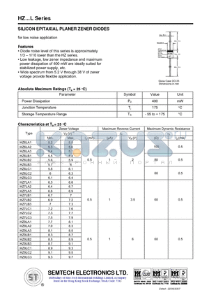 HZ12LA2 datasheet - SILICON EPITAXIAL PLANER ZENER DIODES