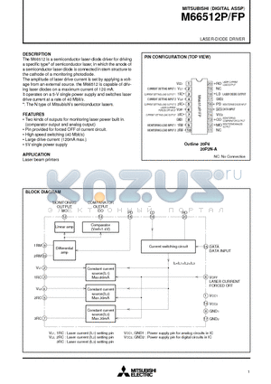 M66512FP datasheet - LASER-DIODE DRIVER