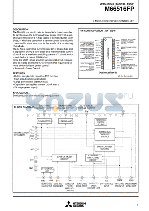 M66516FP datasheet - LASER-DIODE DRIVER/CONTROLLER