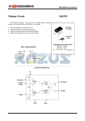 KK555 datasheet - Timing Circuit