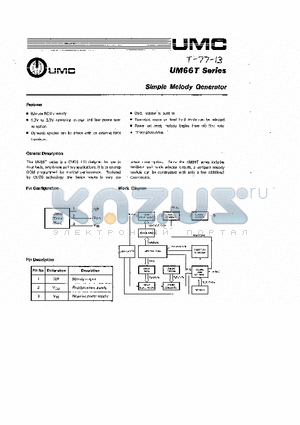 M66T11 datasheet - SIMPLE MELODY GENERATOR