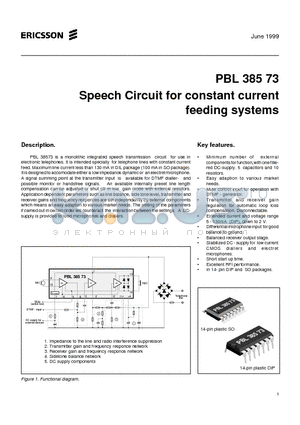 PBL385731NS datasheet - Speech Circuit for constant current feeding systems
